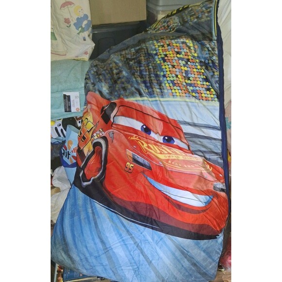 Jay Franko Disney Pixar Cars Lightning McQueen Slumber Sleeping Bag w Backpack - Picture 2 of 8